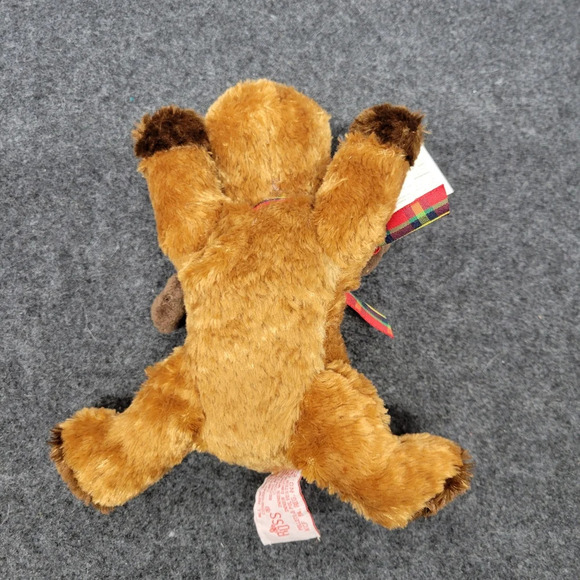 🌴3/$15🌴 Mookie the Christmas Moose 🫎  wearing plaid scarf RUSS vintage - Picture 10 of 12